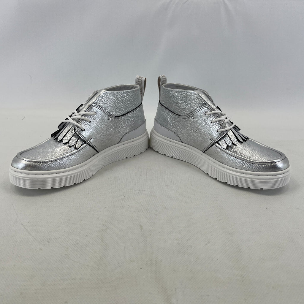 Dr Martens Jemima Silver & White Leather Kiltie Chukka Boots Shoes Womens UK 4
