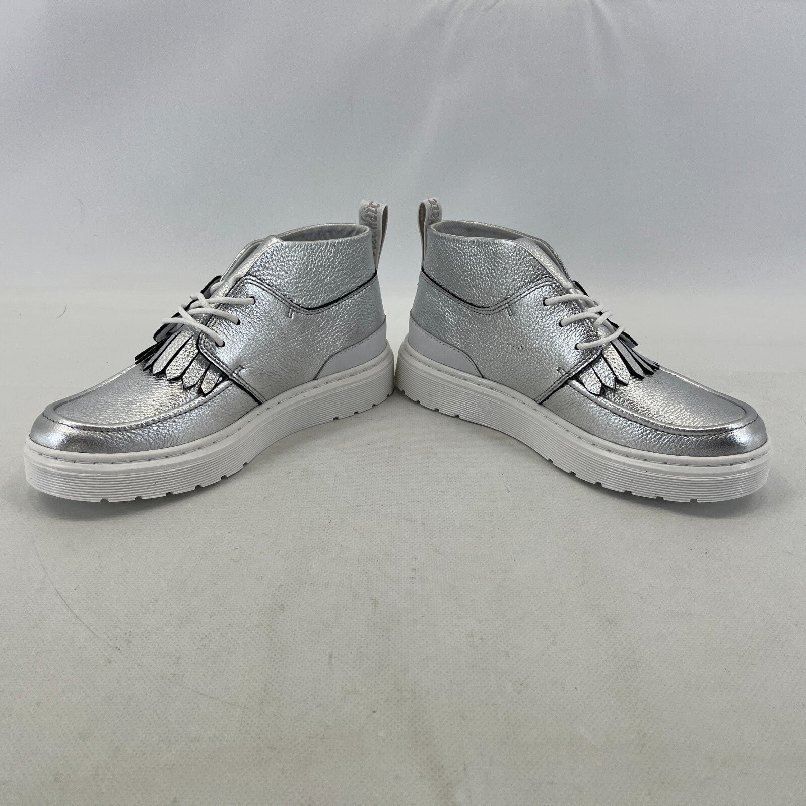 Dr Martens Jemima Silver & White Leather Kiltie Chukka Boots Shoes Womens UK 4