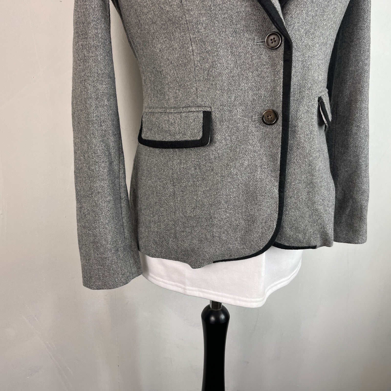 Boden Women's Grey Blazer Jacket Wool Blend Lined UK size 12 - VGC