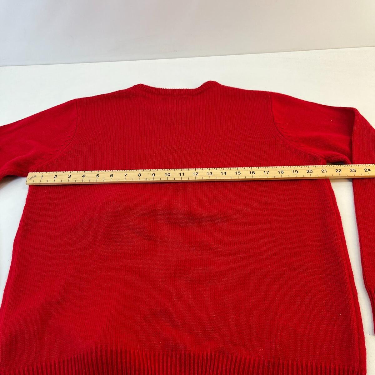 Women's Polar Bear with Bobble Christmas Jumper in Red Knit Sweater size Large