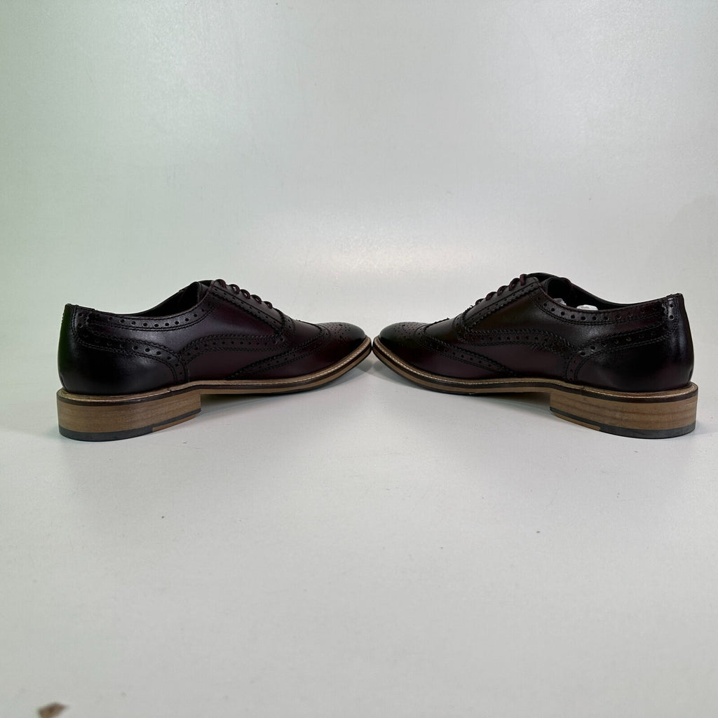 Ikon Buster Brogues Shoes Deep Oxblood Red Smart Casual Lace Up size 6 - NEW