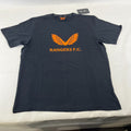 Castore Glasgow Rangers Logo T Shirt Mens Rangers FC Black/Orange size Large