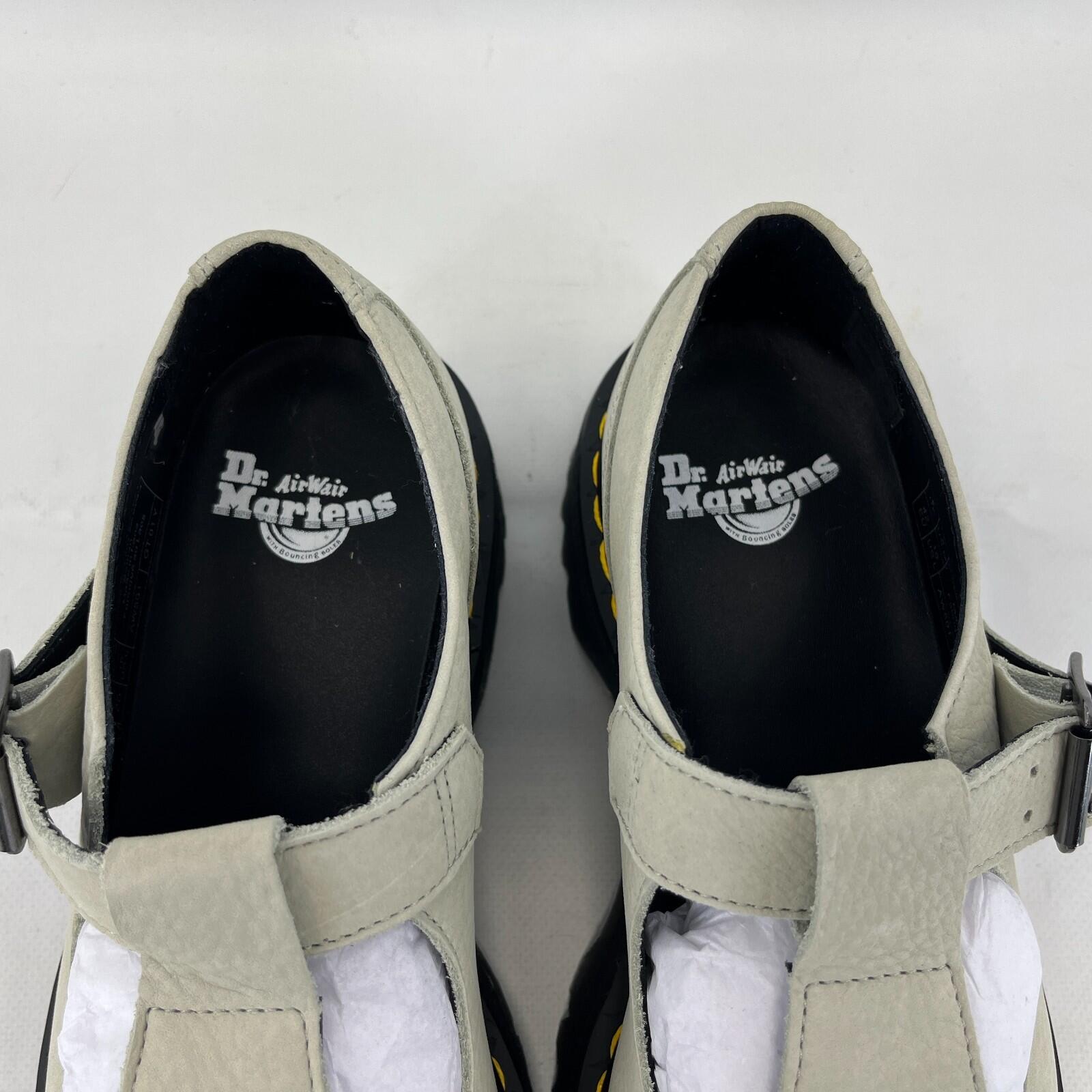 Dr. Martens Bethan Nubuck Leather Platform Mary Jane Shoes UK 8 EU42 Mint Green
