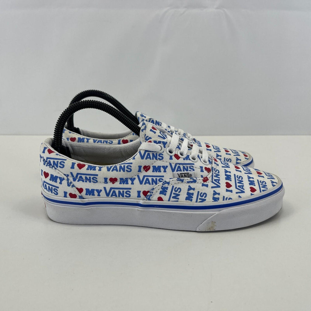 Vans Skate Sk8 Low Shoes White/Blue "I Love My Vans" - UK Size 5.5