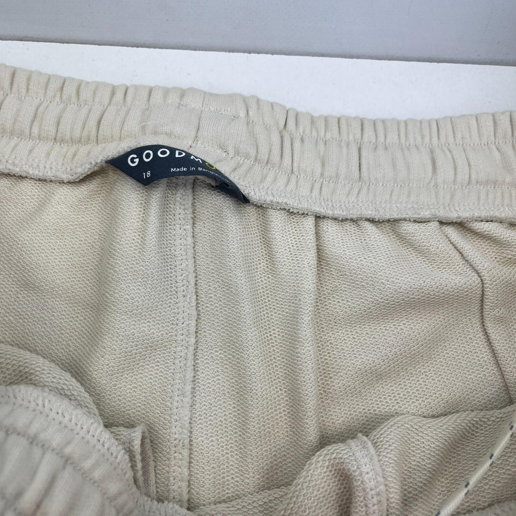 M&S Ladies Goodmove Parachute Joggers Cuffed Trousers Pants Cream UK size 18 New