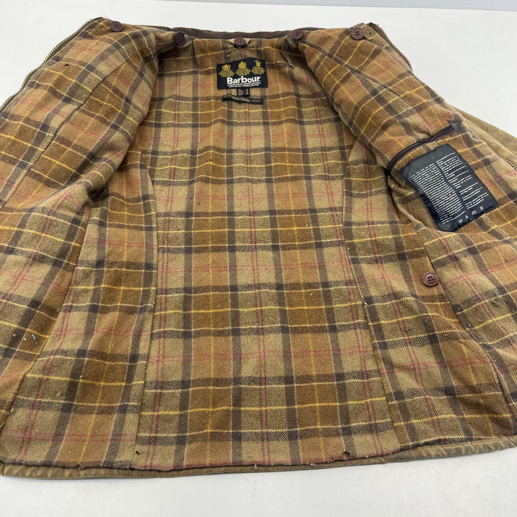 Barbour L1600 Distressed Look Wax Utility Jacket Women’s UK 8 Brown Field Coat