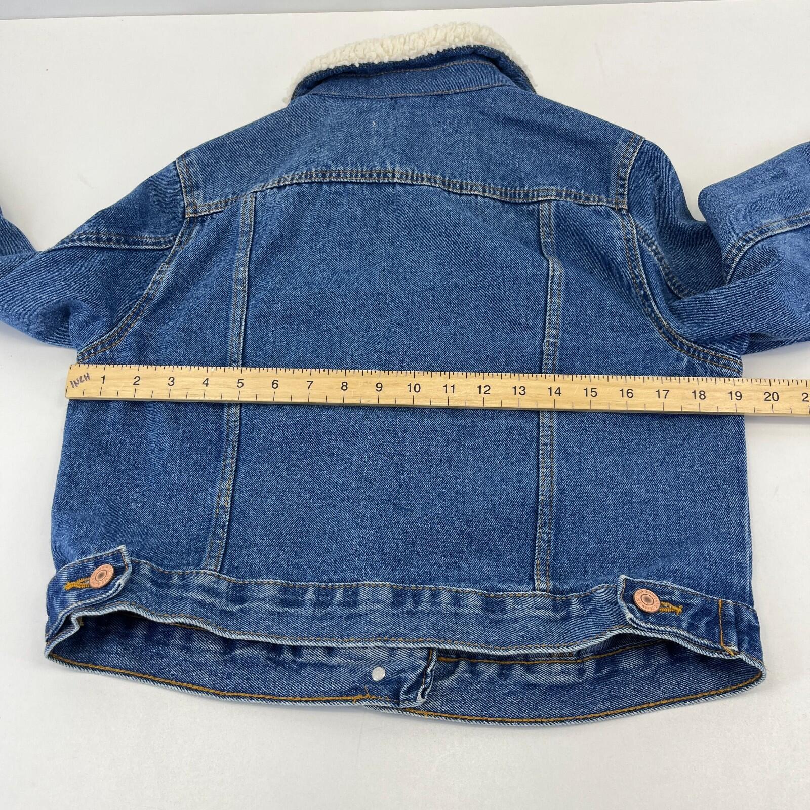 New Look Women's Blue Denim Jacket with Sherpa Collar size M