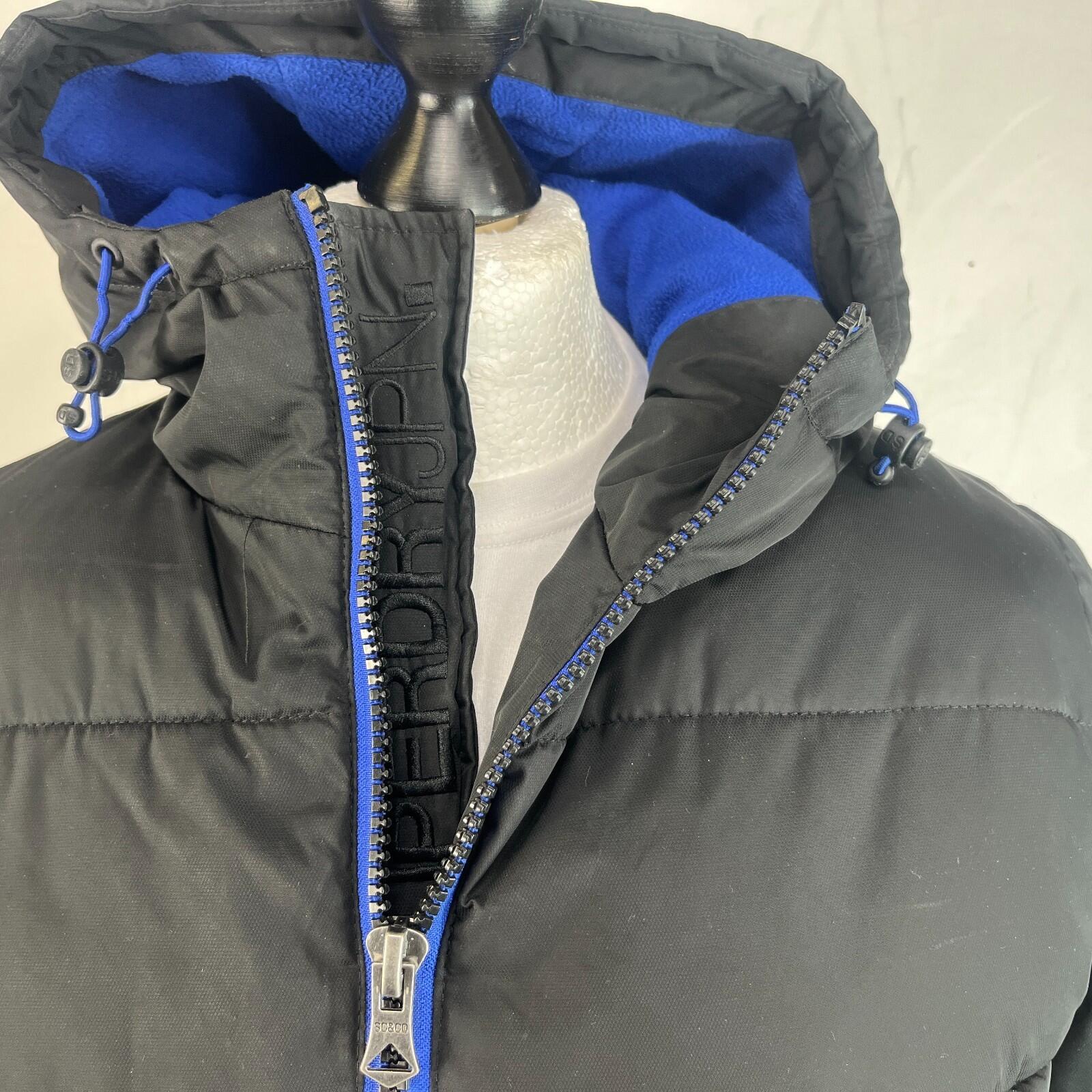 SuperDry Sports Puffer Jacket in Black size Medium - Hooded Insulated