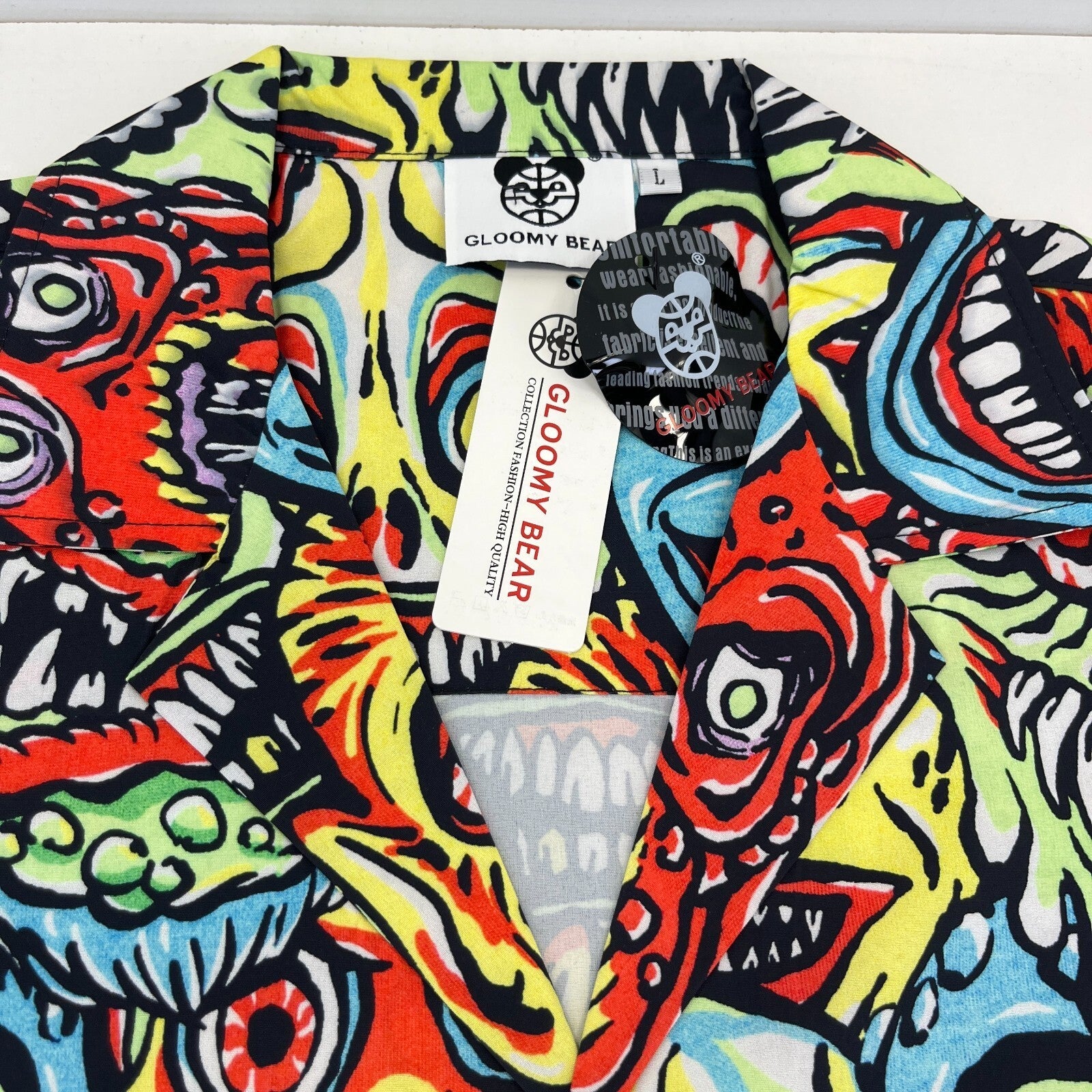 Gloomy Bear AOP Short Sleeve Shirt Horror Monsters Print size L - Sh*te Shirt