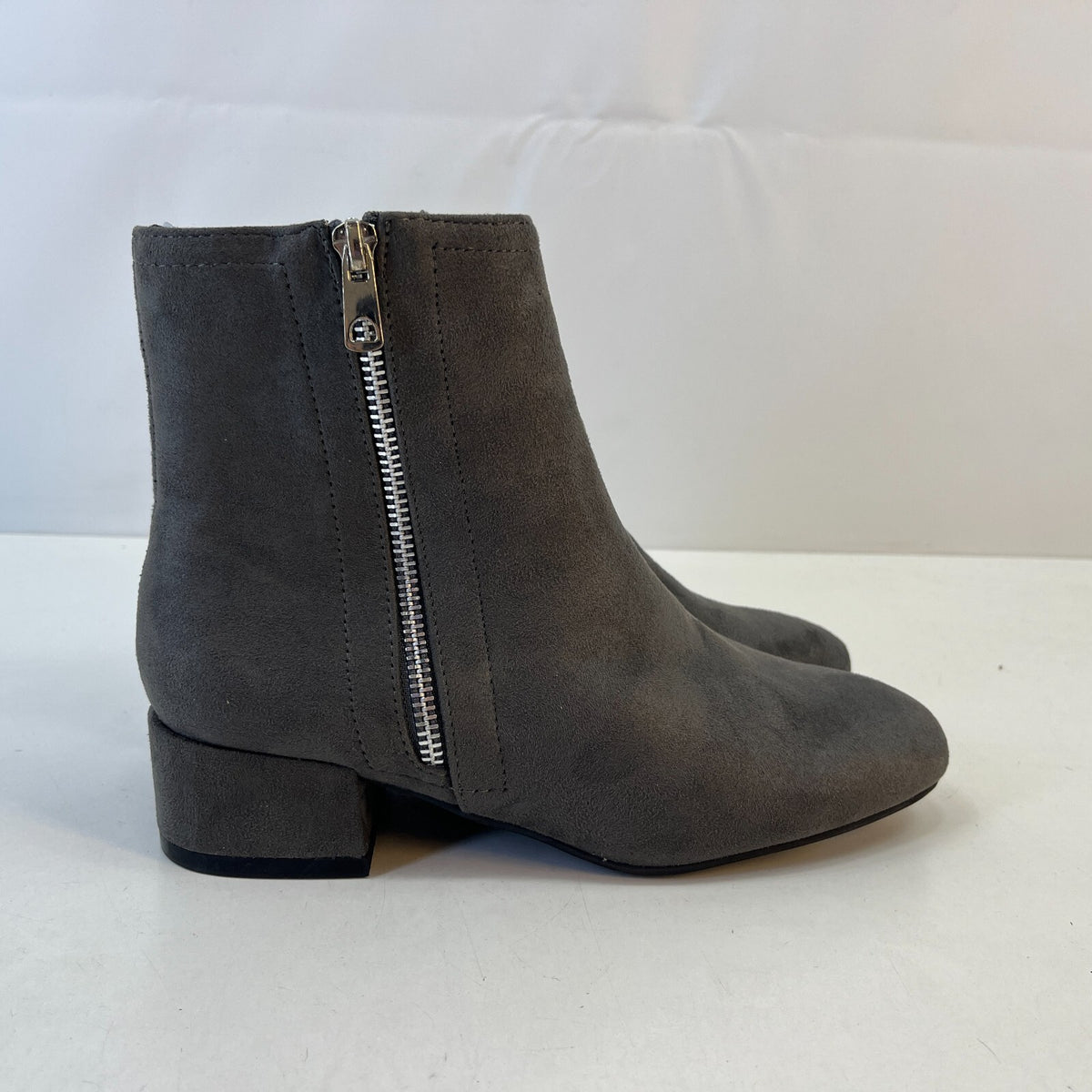 M&S Women’s Vegan Faux Suede Almond Toe Ankle Chelsea Boots Grey UK 5 EU 38