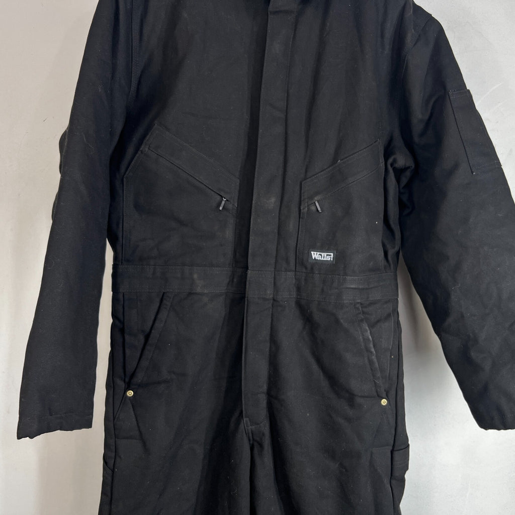 Walls Workwear Heavy Duty Overalls Quilted Insulated in Black Medium Regular