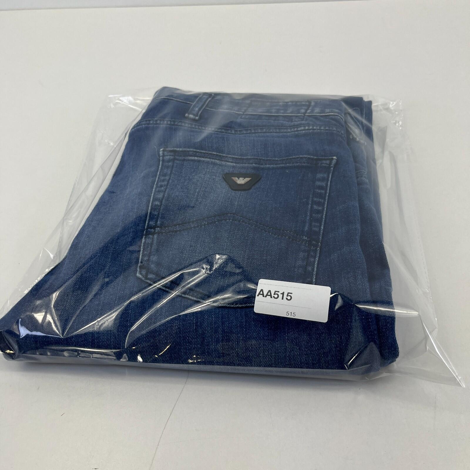 Armani Men's Jeans in Blue Denim W38" L31" Slim Fit Straight Leg