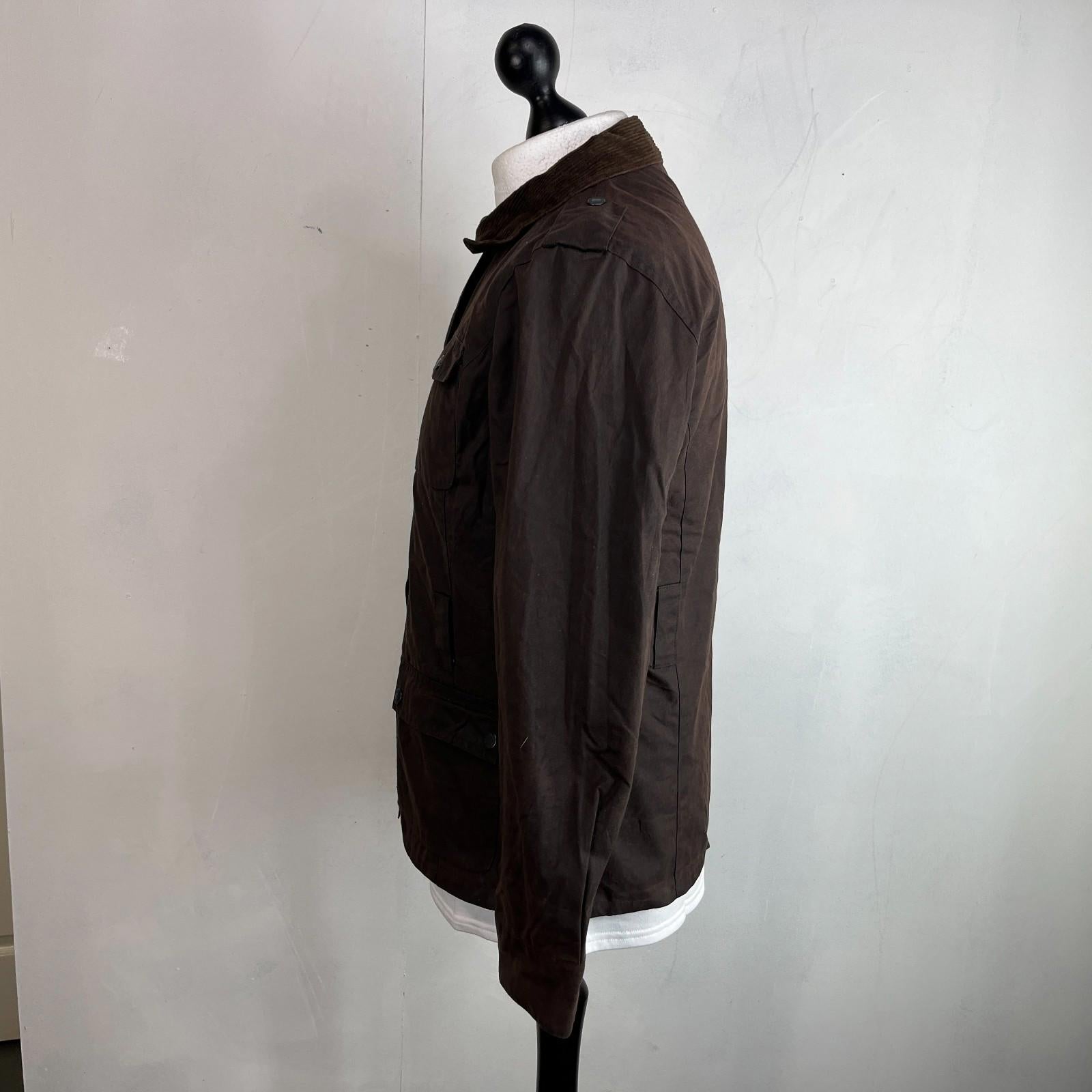 Mc Orvis Wax Jacket Women's size S Brown Country Coat with Corduroy Collar