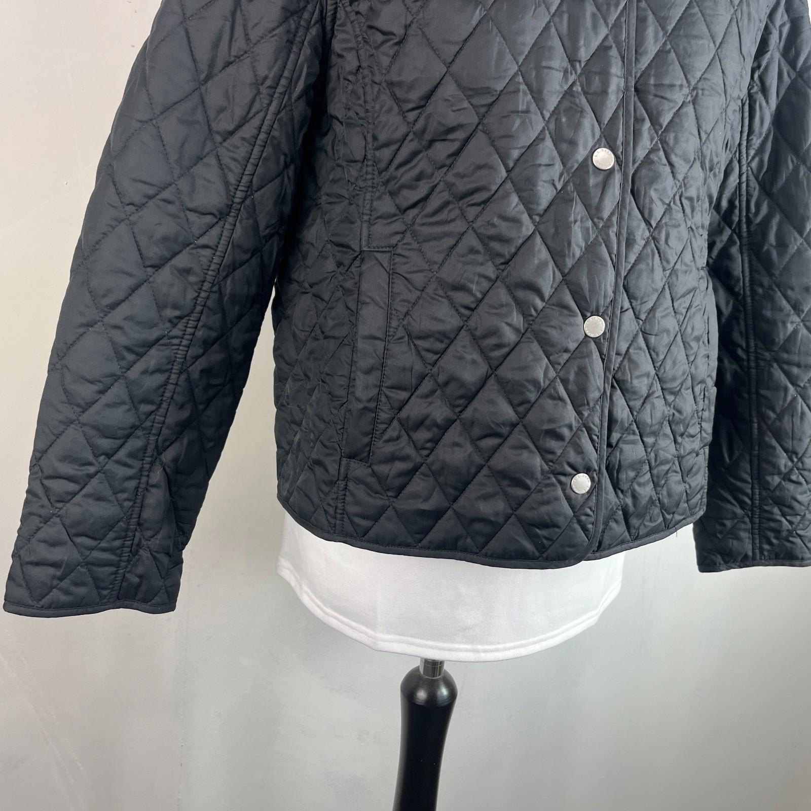 L.L Bean Women's Quilted Jacket size Large in Black Argyll