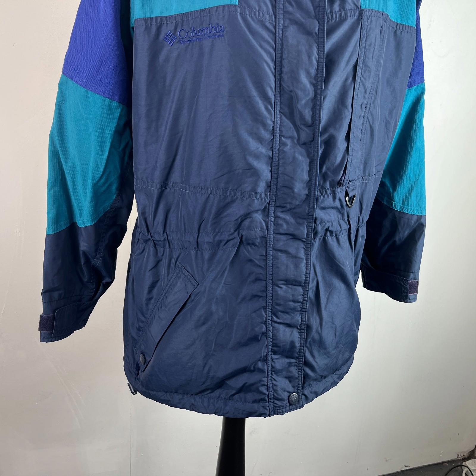 Columbia Parka Coat Womens US size L (UK 2XL) Oversized Waterproof Blue Jacket