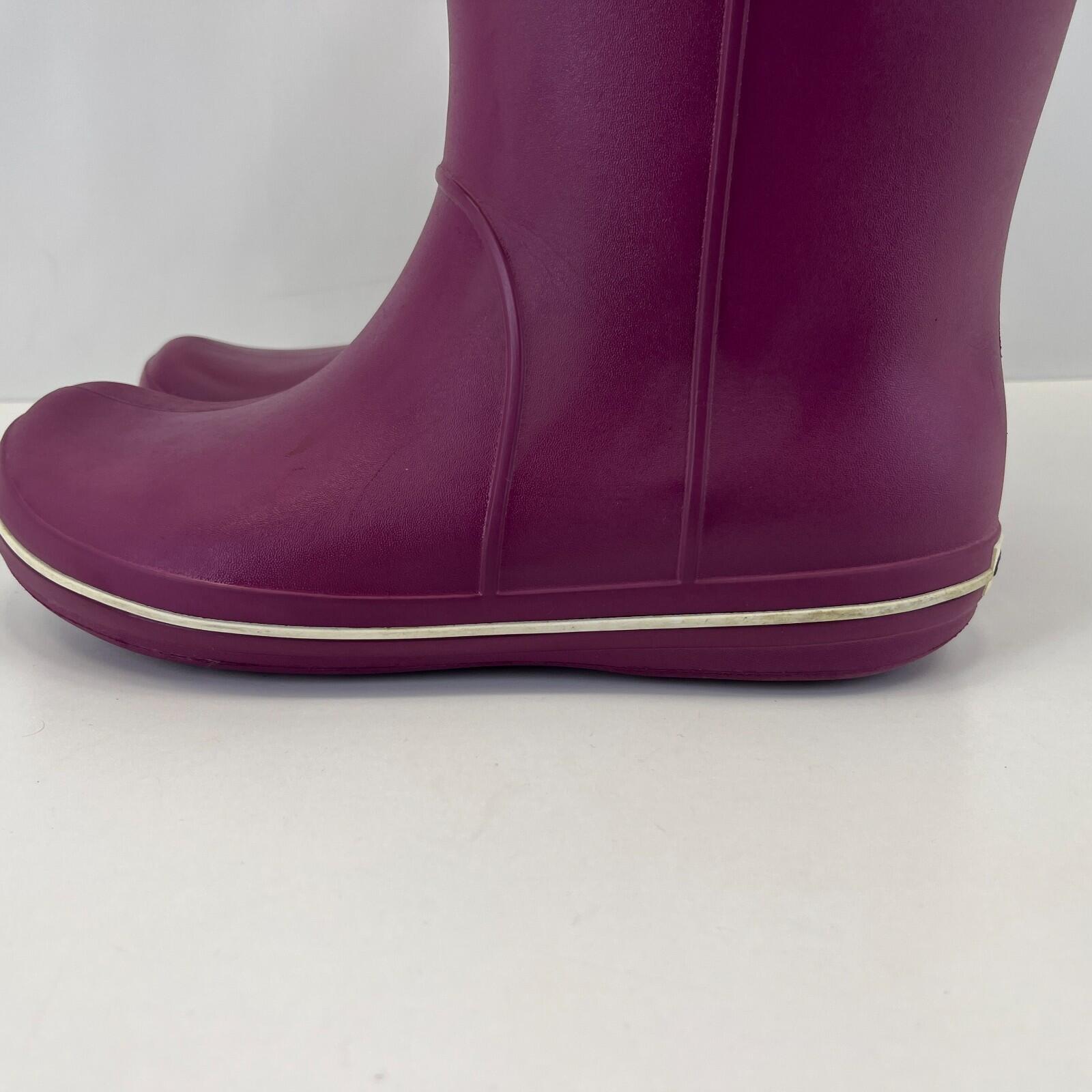 Crocs Women's Crocband Jaunt Wellies in Purple Festival Rain Tall Boots size 7
