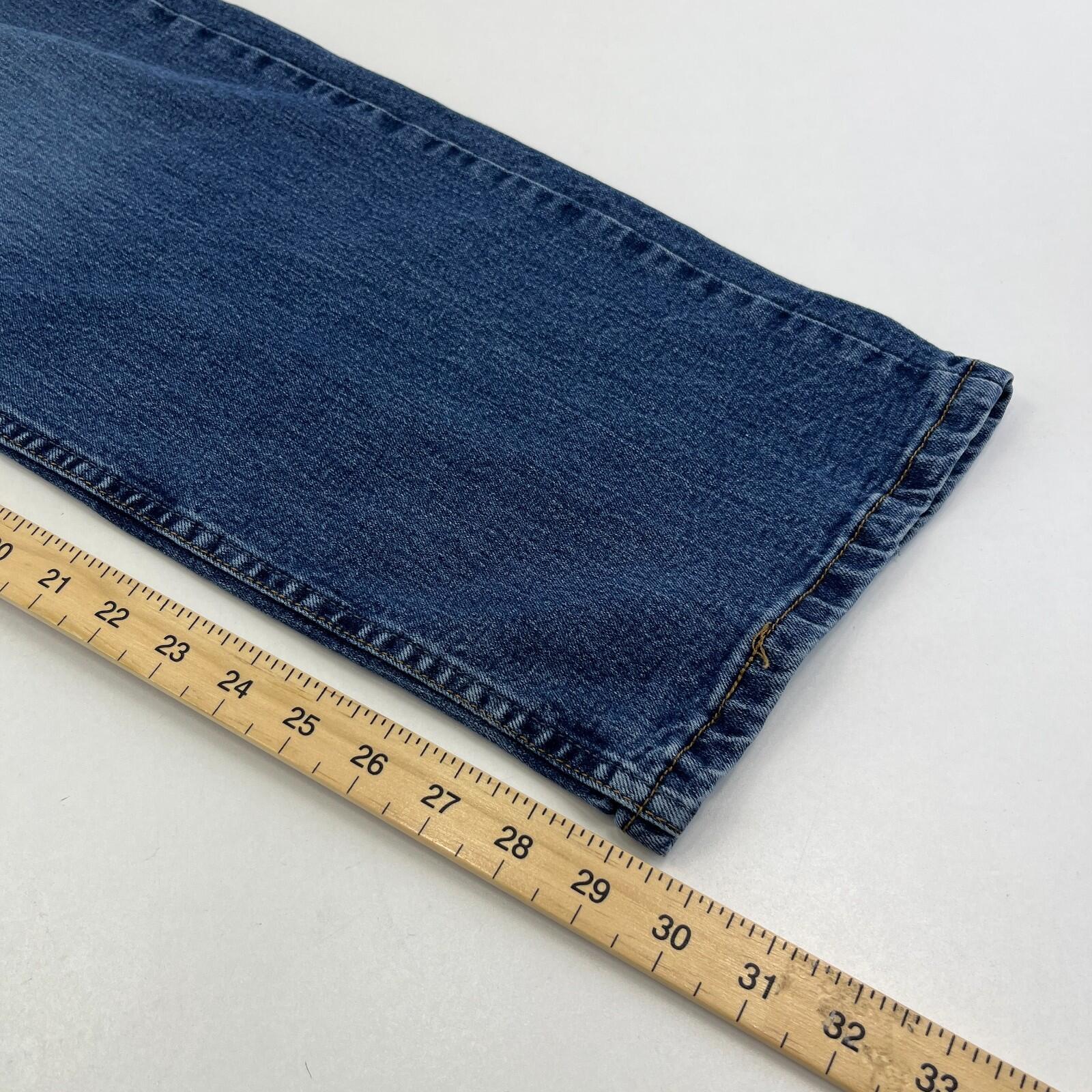 Wrangler Men's Blue Straight Leg Stretch Denim Jeans W42" L30"