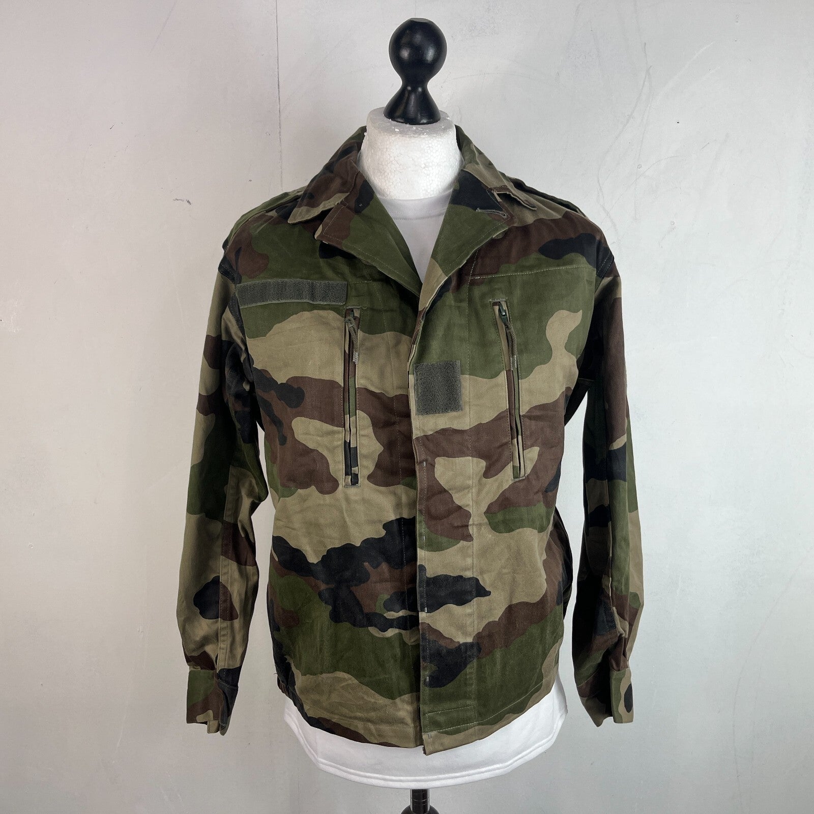 Vintage French Army Bomber Jacket Camo size 96C (M) Chore Military Utility Men