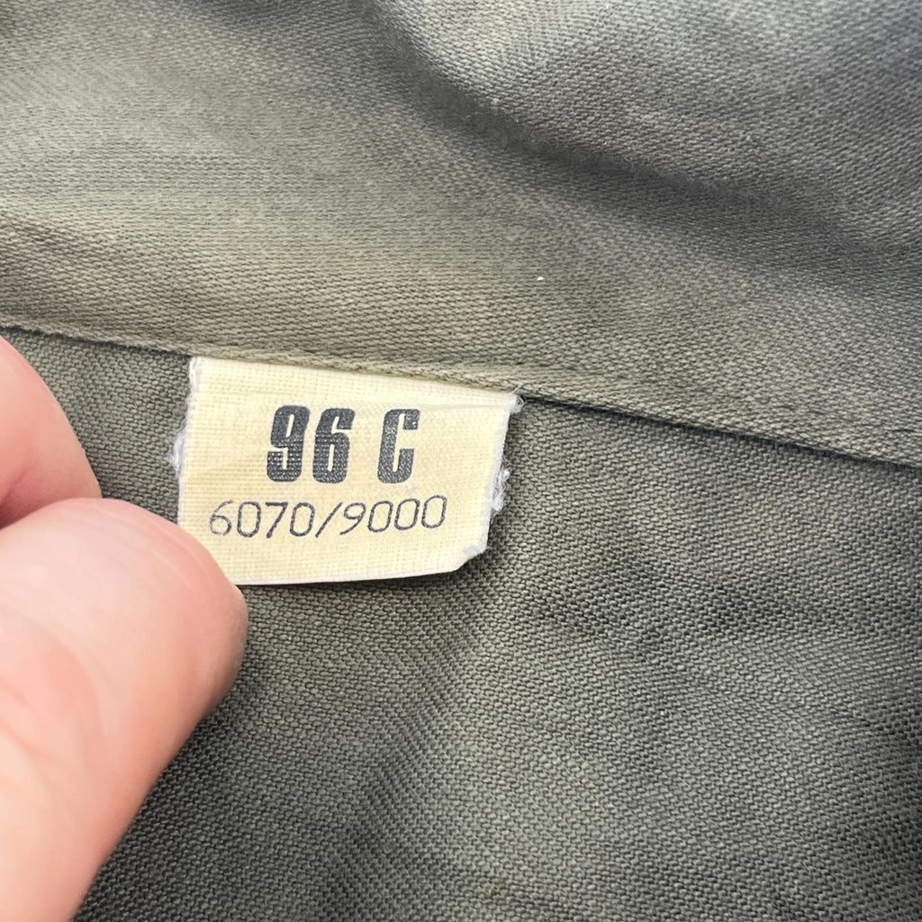 Custom Punk KGB Print Genuine French Military Army Combat Jacket Green size 104L