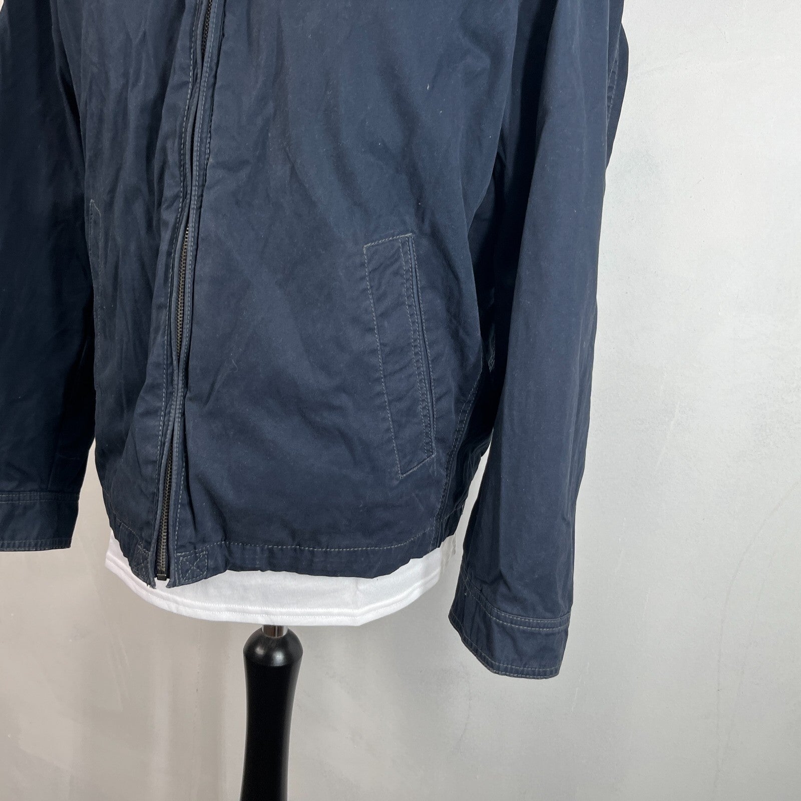 Vintage Tommy Hilfiger Y2K Chino Jacket Navy Blue Cotton Men's size Large