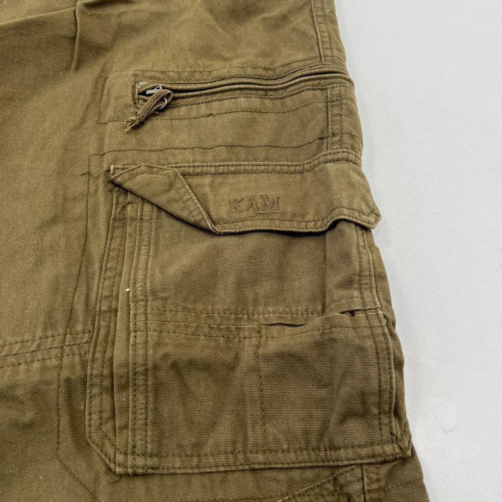 Kam Jeans Men's Cargo Pants Trousers Khaki Brown W48" L32"