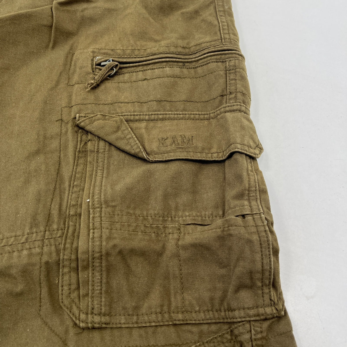 Kam Jeans Men's Cargo Pants Trousers Khaki Brown W48" L32"