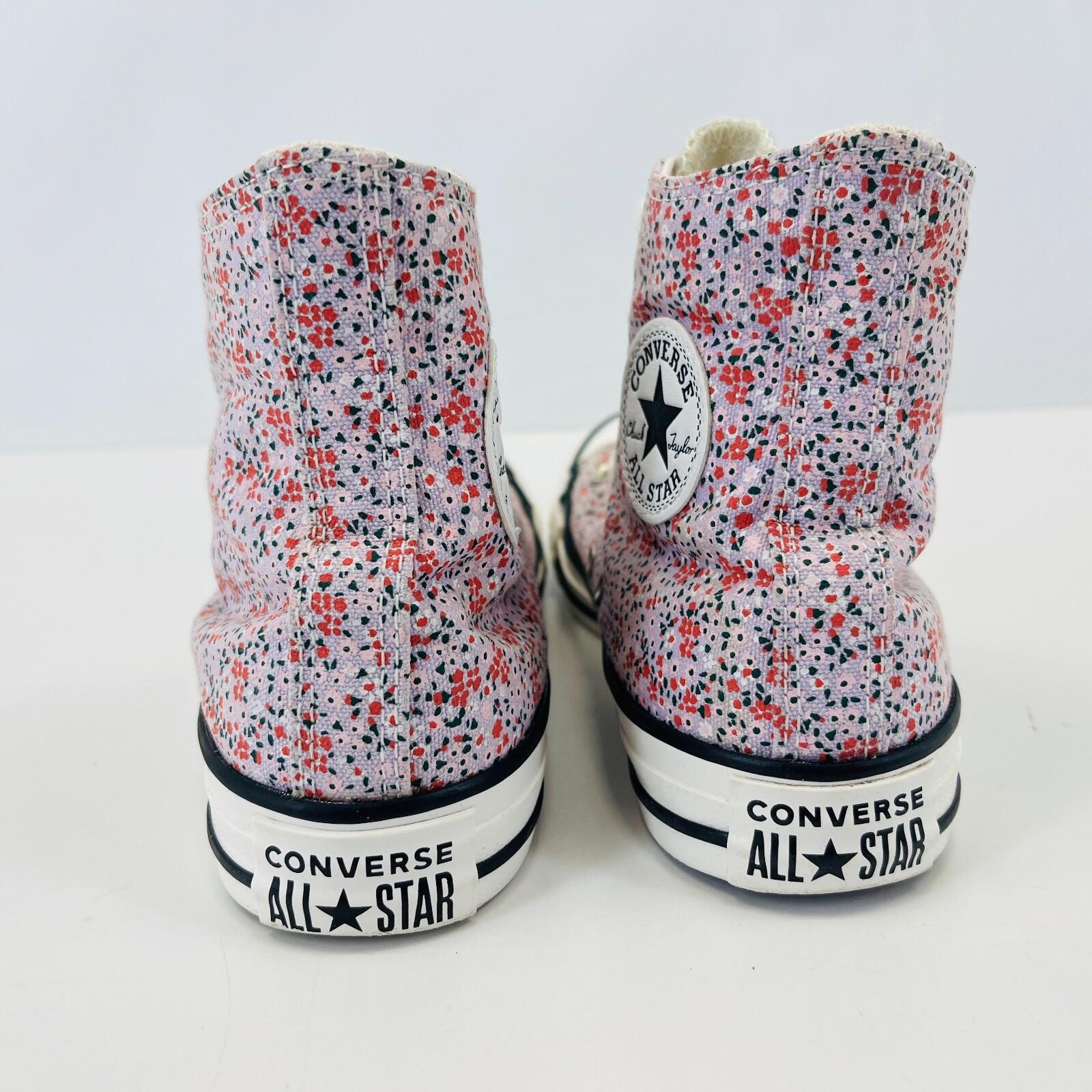 Converse All Star Chuck Taylor Hi-Top Pink Floral Womens Trainers UK size 3.5