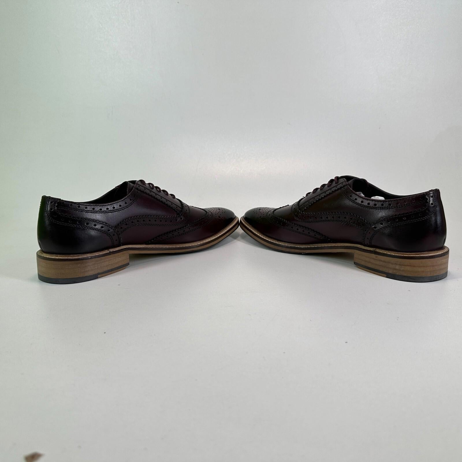 Ikon Buster Brogues Shoes Deep Oxblood Red Smart Casual Lace Up size 6 - NEW