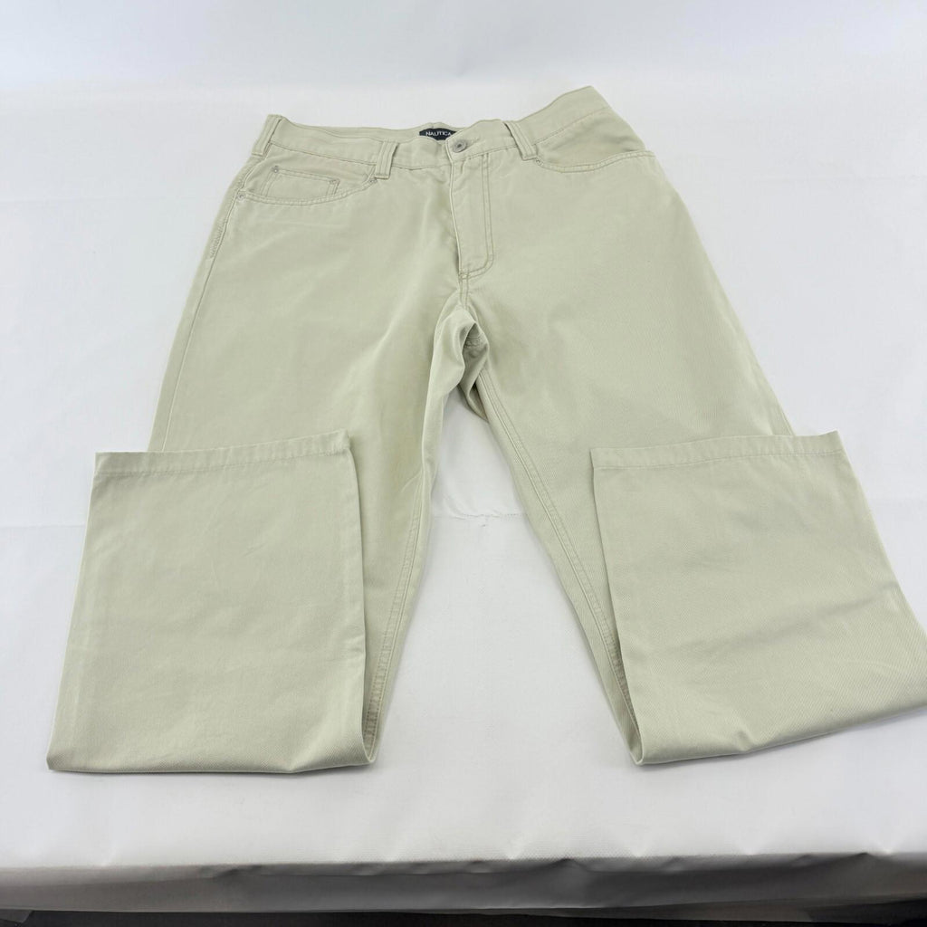 Nautica Men's Chino Jeans in Light Beige W33" L30" 100% Cotton Straight Leg VGC