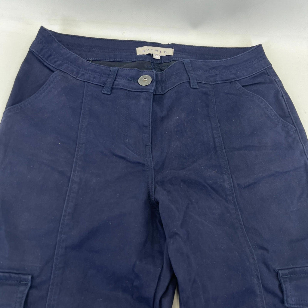 Nutmeg Slim Fit Cargo Pants Trousers Jeans in Blue UK Women's size 10 - NWOT