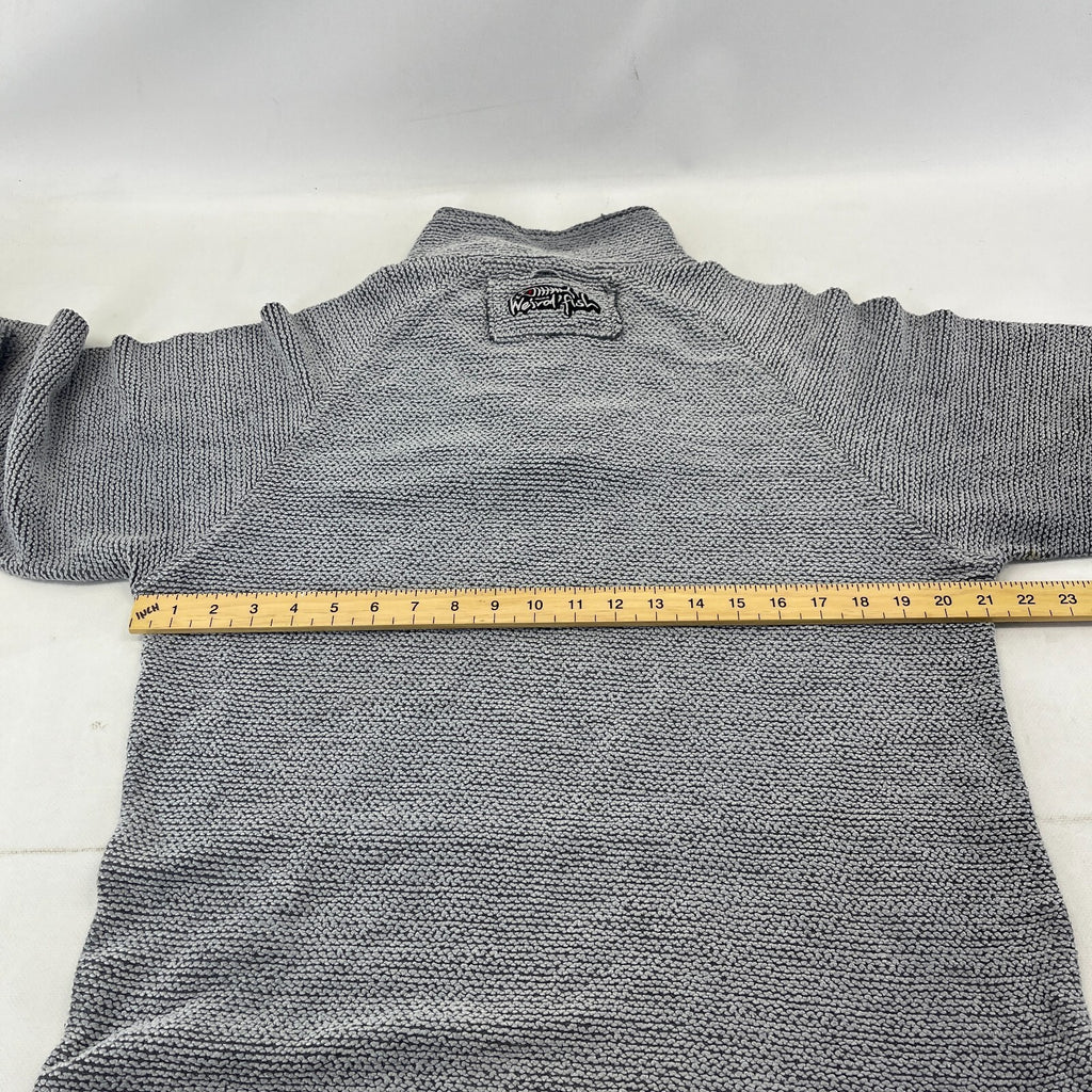 Weird Fish Mens Grey Quarter Zip Jumper Macaroni Pullover size Small