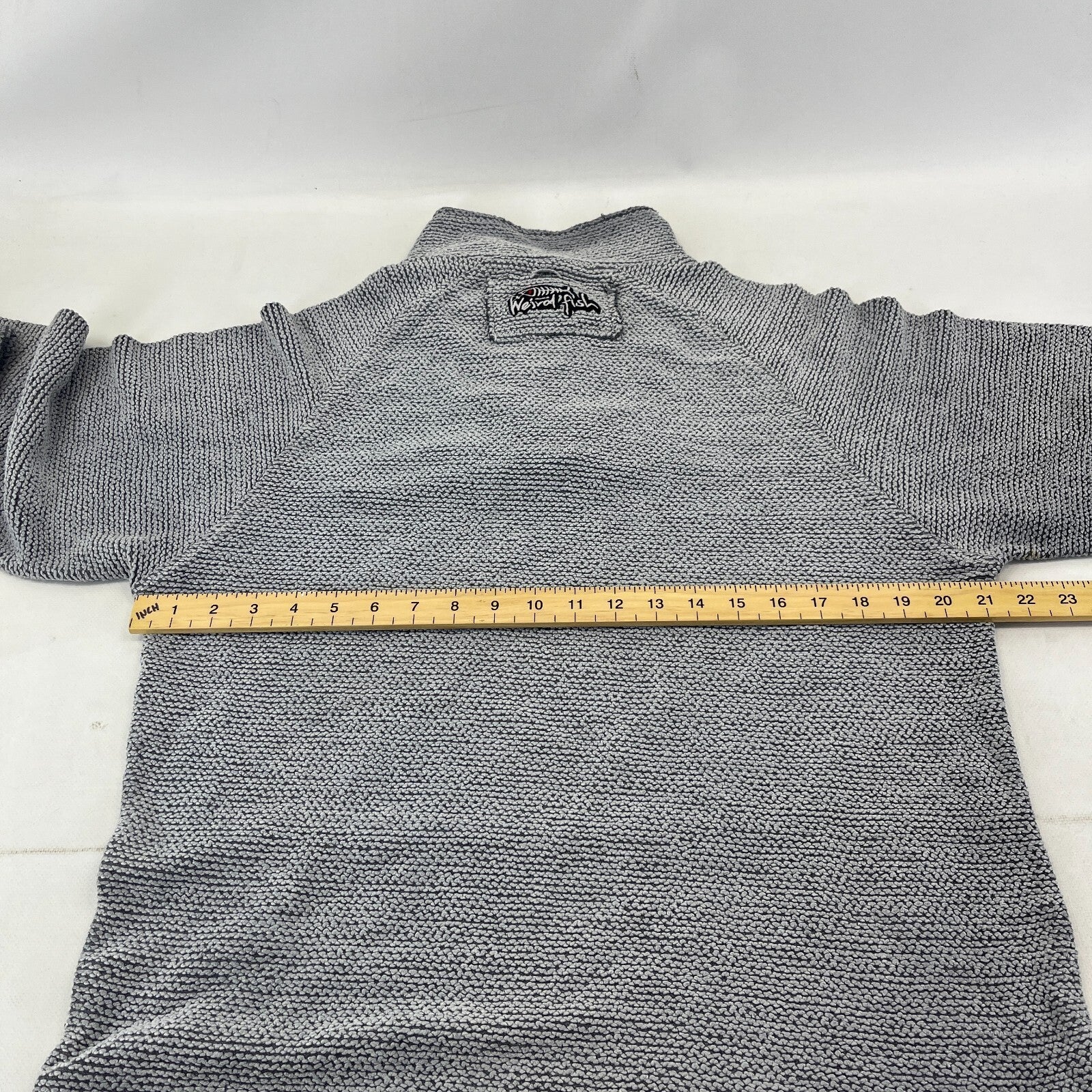 Weird Fish Mens Grey Quarter Zip Jumper Macaroni Pullover size Small
