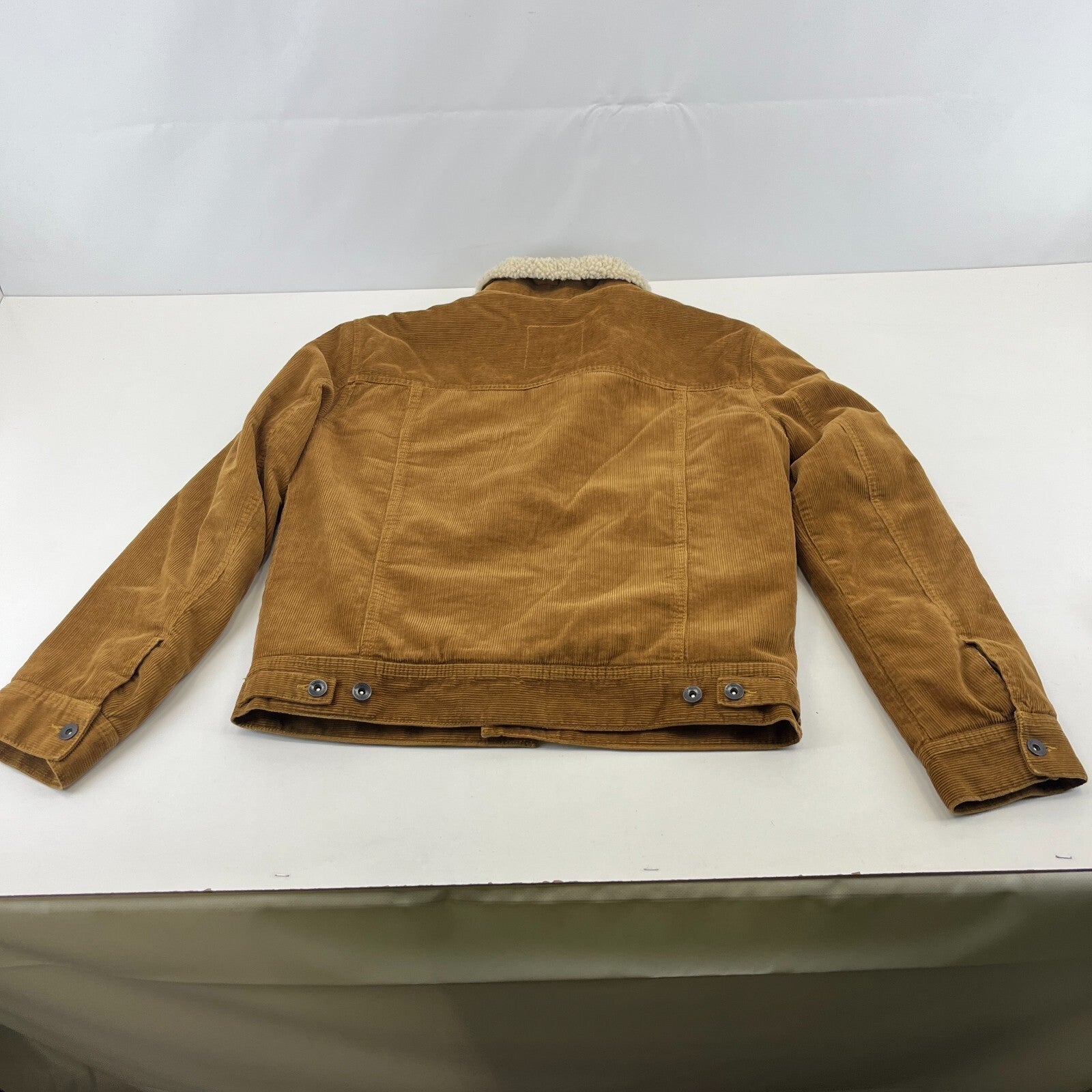 M&S Eighty Four Brown Cord Jacket Padded Trucker Fleece Lined Sherpa Men's M