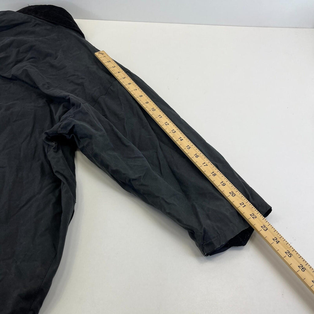 Mc Orvis Wax Jacket Mens size M Black Waxed Coat Made in the UK