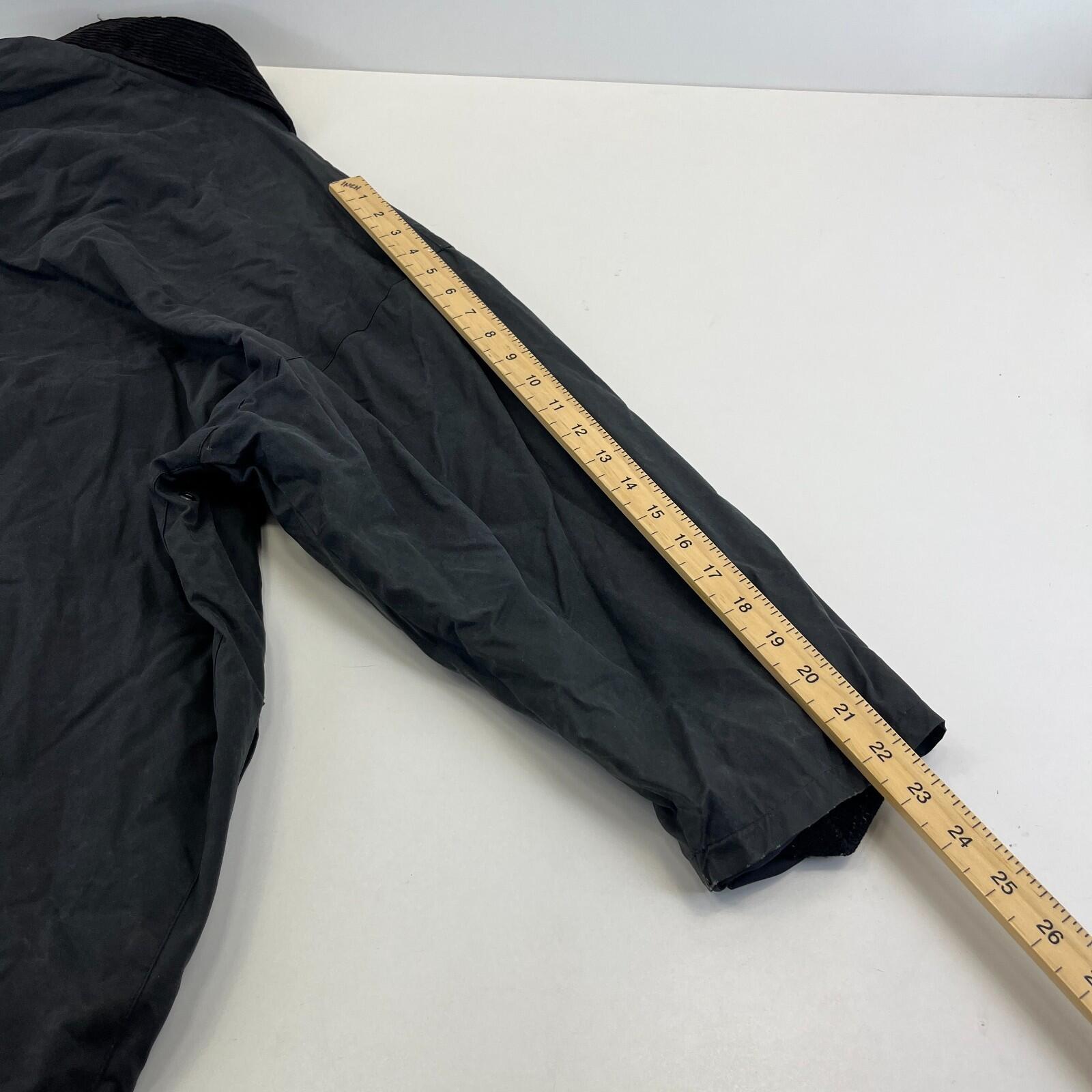 Mc Orvis Wax Jacket Mens size M Black Waxed Coat Made in the UK