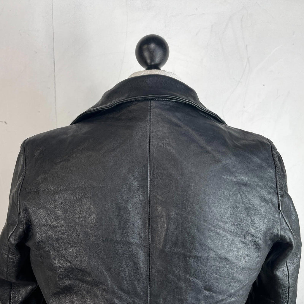 Vintage Barneys Women’s Lamb's Leather Jacket Black size 14 Biker