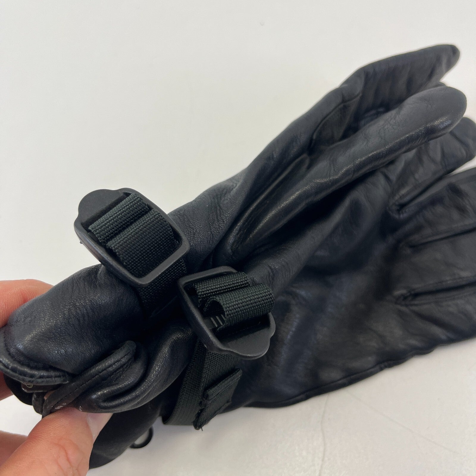 Genuine British Military Army Black Leather Combat Gloves MK2 size 7 - VGC