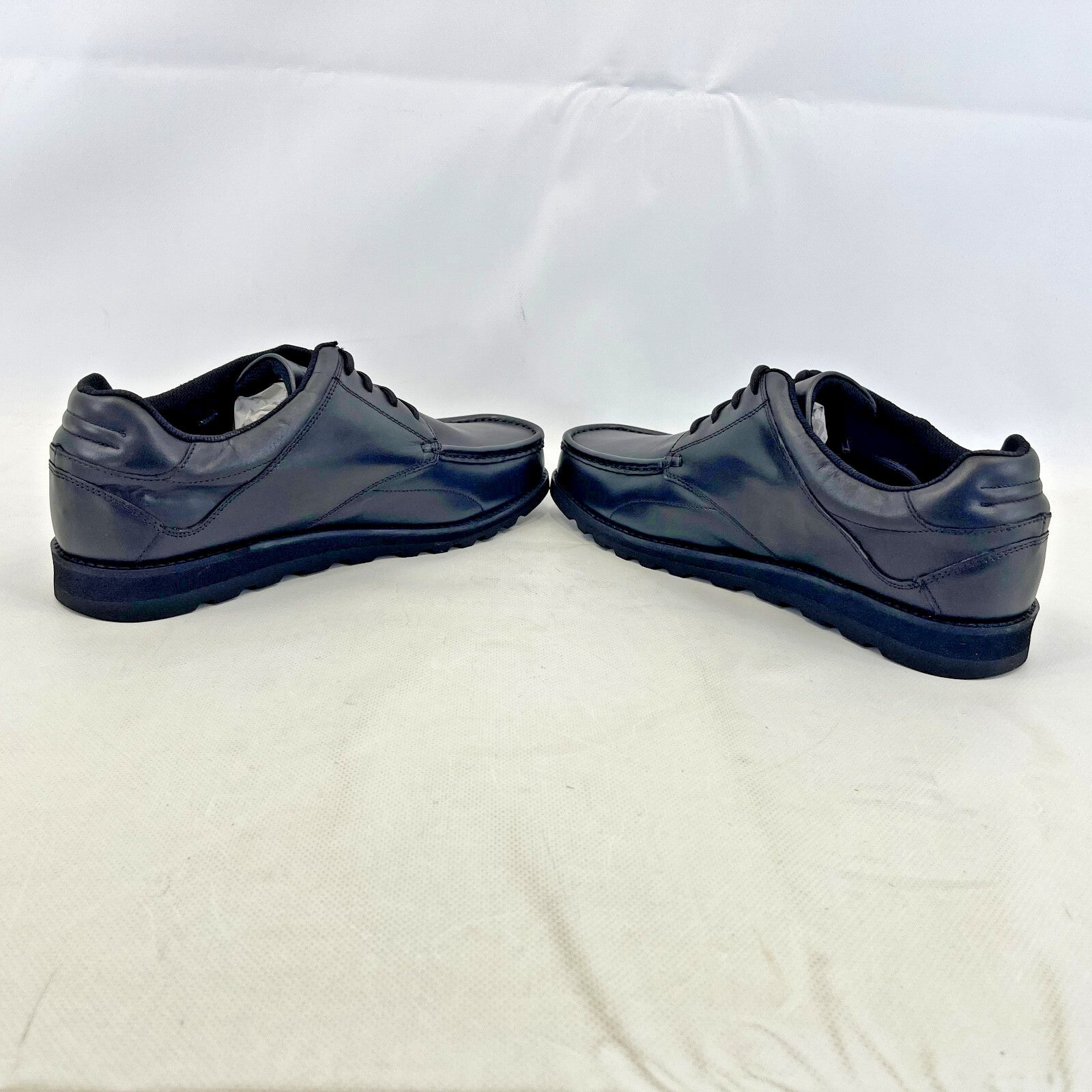 Pretty Green Harrow Lace Up Shoes Moccasin Loafers Men's Black Leather size 9.5