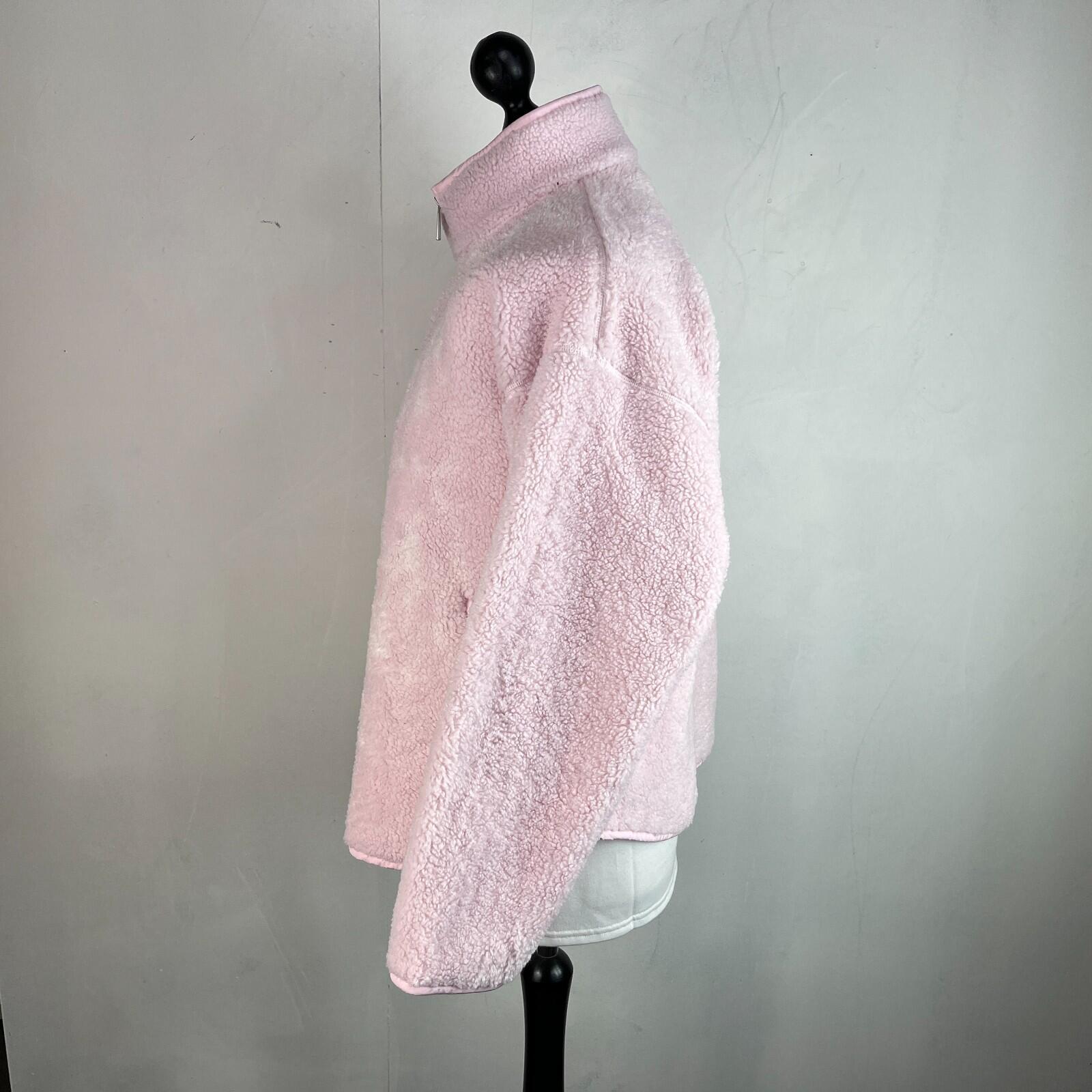 Sweaty Betty Plush Frost Pink Heavy Fleece Long Sleeve Half Zip Size M/12