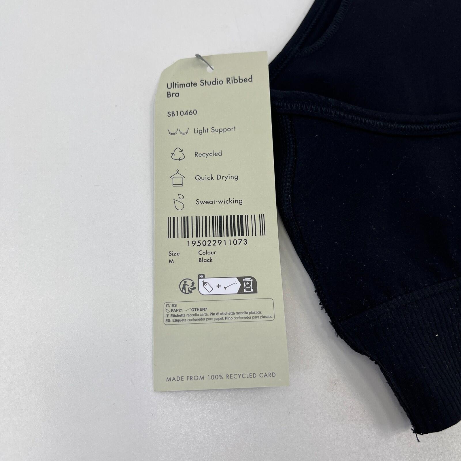 Sweaty Betty Ultimate Studio Ribbed Bra in Black size Medium
