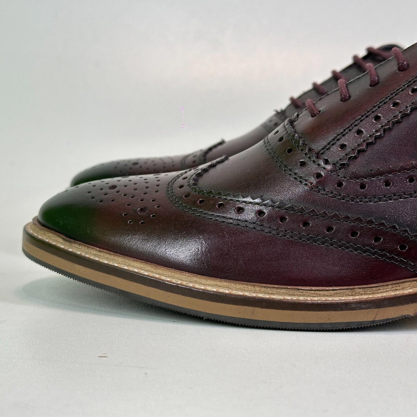 Ikon Buster Brogues Shoes Deep Oxblood Red Smart Casual Lace Up size 6 - NEW