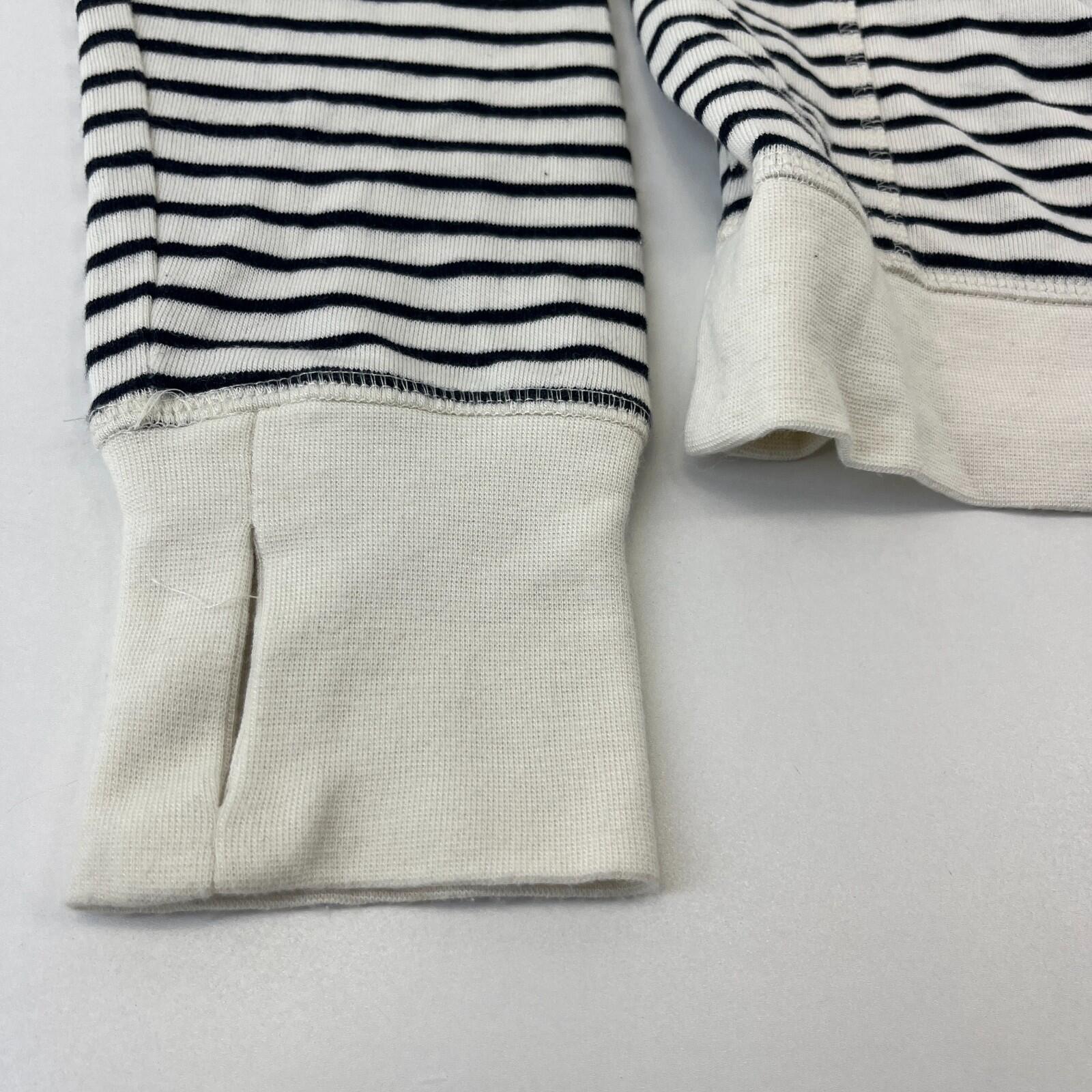 Sweaty Betty After Class Crop Sweatshirt White with Black Stripes  size Medium