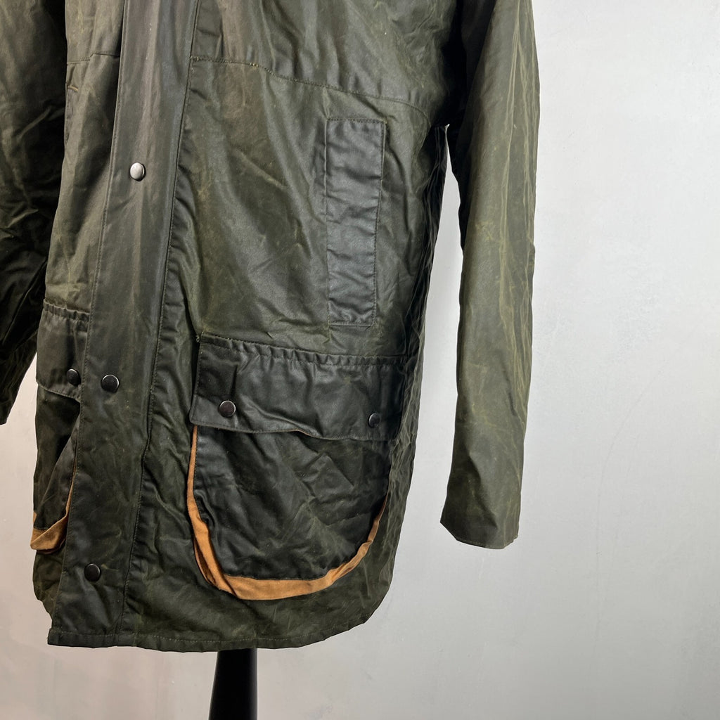 Shades Country & Casual Wax Jacket Mens size M Green Waxed Coat Made in the UK