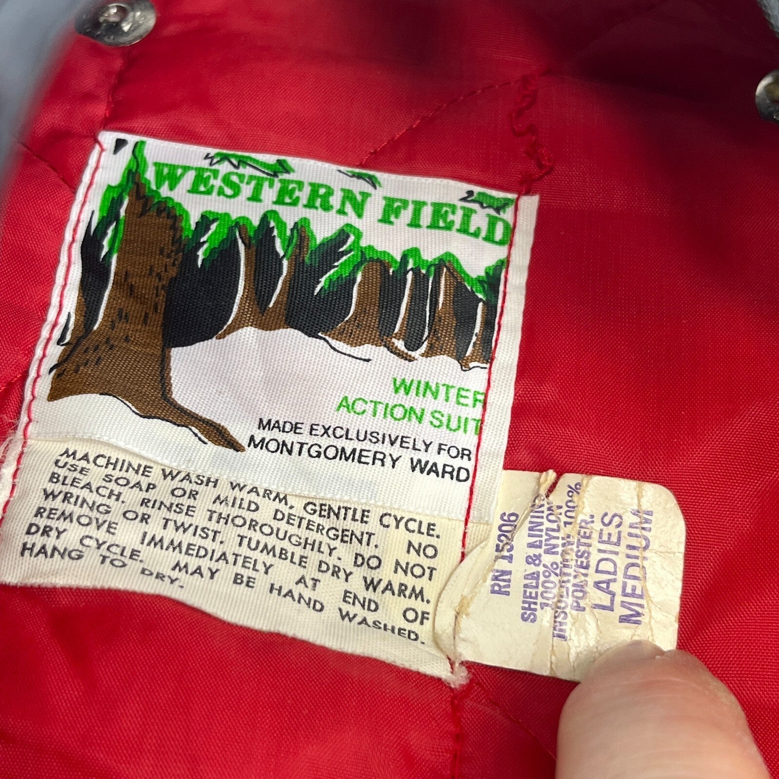 Vintage Western Field Ski Suit One Piece 90s Snowsuit Winter Black Womens size M