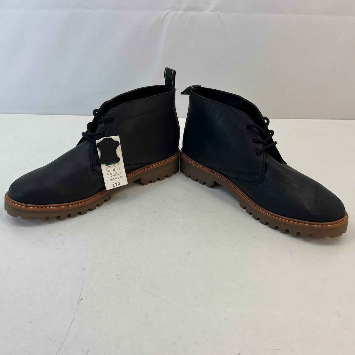 M&S Men's Leather Ankle Boots Charcoal Grey size UK 11 - EU 46