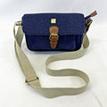House of Tweed Navy Blue Medium Crossbody Satchel Bag Handbag Herringbone