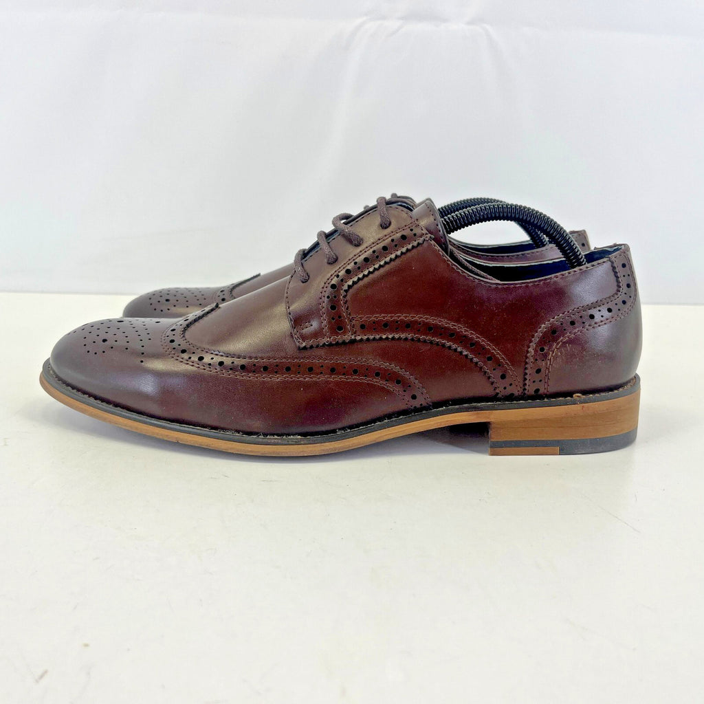 Bruno Marc New York Men's Dark Brown Leather Lined Dress Shoes UK 8.5 EU 42.5