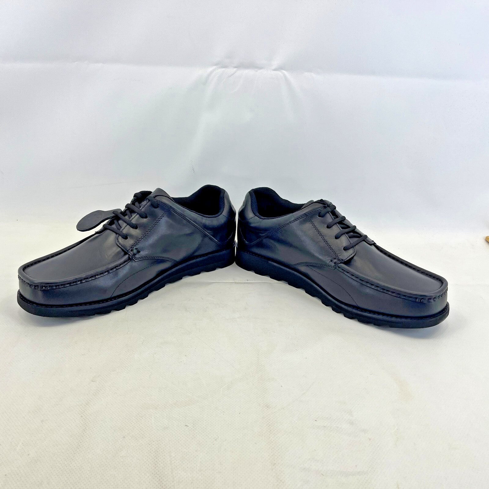 Pretty Green Harrow Lace Up Shoes Moccasin Loafers Men's Black Leather size 9.5