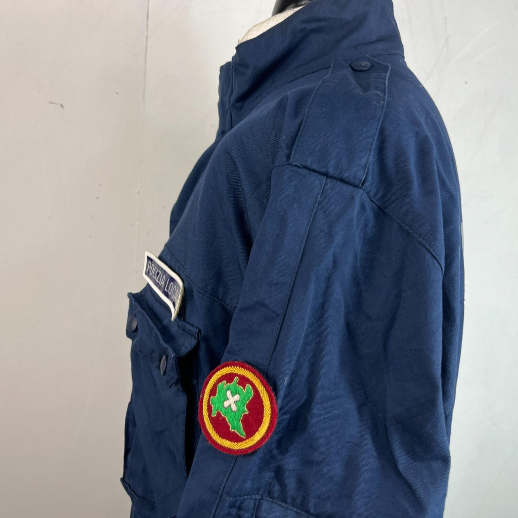 Polizia Locale Milan Police Parka Jacket in Navy Blue with Badges size 2XL