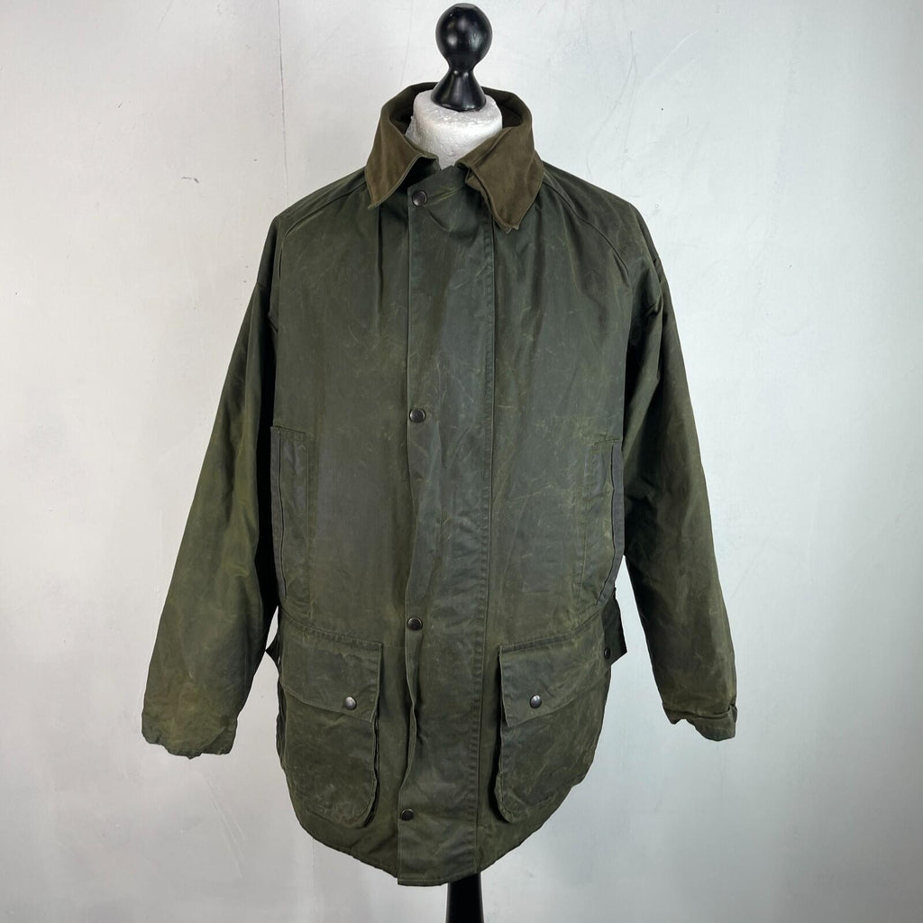 Claydon Insulated Wax Jacket Mens Medium Green Full Zip Hunting Country Cotton
